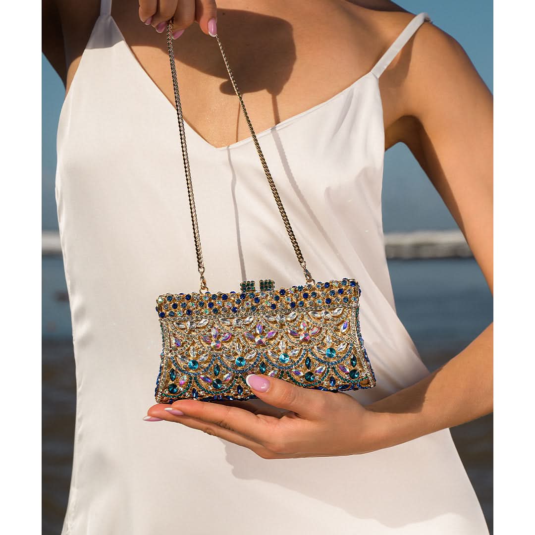 Aubrielle Diamond - Encrusted Clutch Bag - ShopLorca
