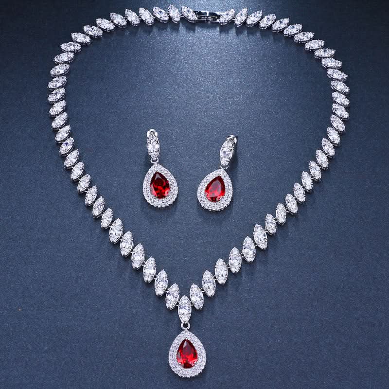 Dainty Droplet Gemstone Jewelry Set - ShopLorca