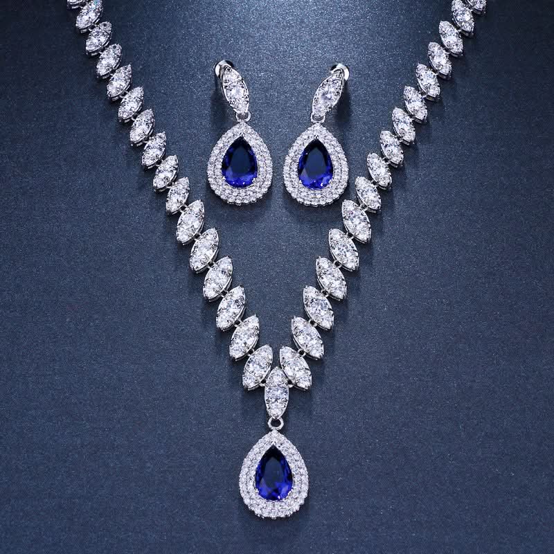 Dainty Droplet Gemstone Jewelry Set - ShopLorca