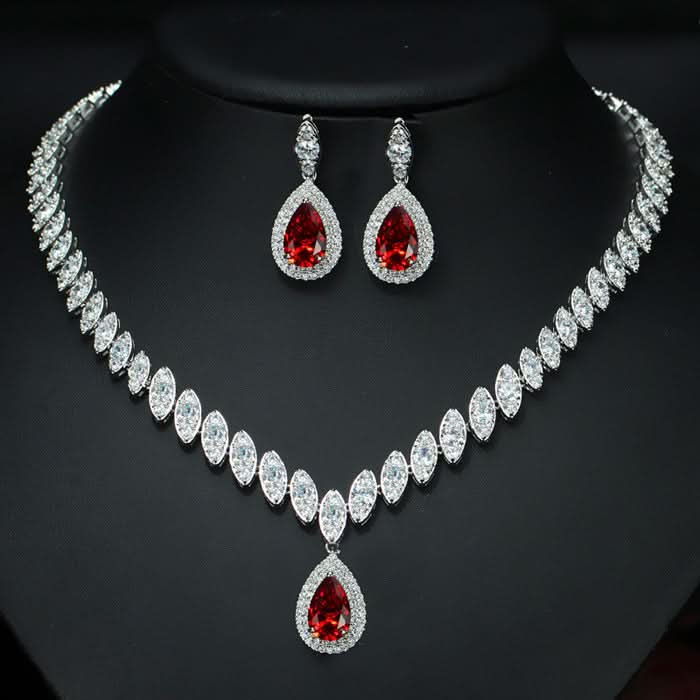 Dainty Droplet Gemstone Jewelry Set - ShopLorca