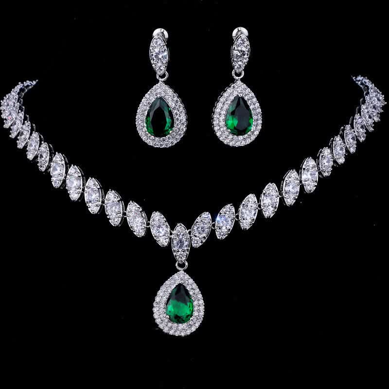 Dainty Droplet Gemstone Jewelry Set - ShopLorca