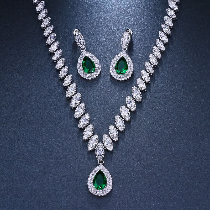 Dainty Droplet Gemstone Jewelry Set - ShopLorca