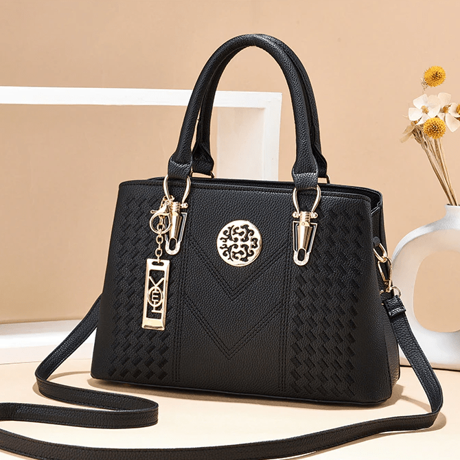 Florence Embroidered Shoulder Bag Grey - ShopLorca