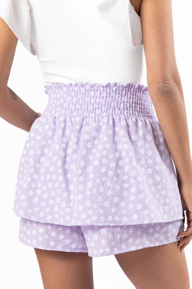 Garden Gathering Purple Belted Floral Skort SALE - ShopLorca