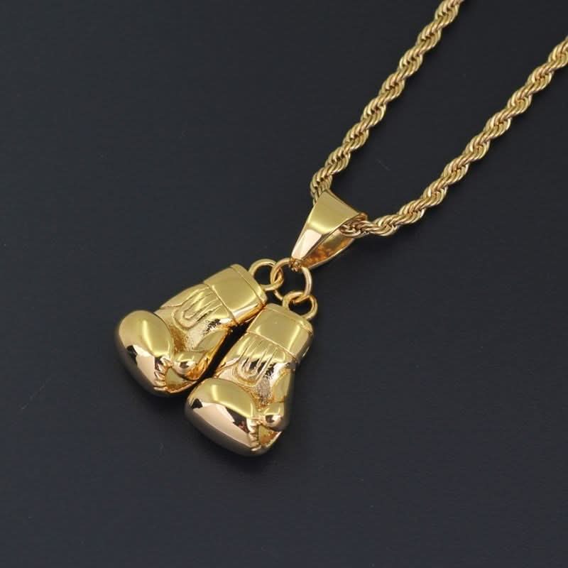 Golden Boxing Gloves Necklace - ShopLorca
