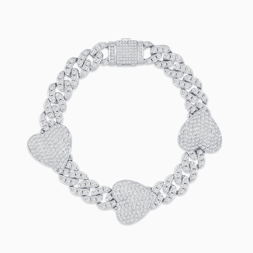 Grandeur Cuban Hearts Bracelet - ShopLorca