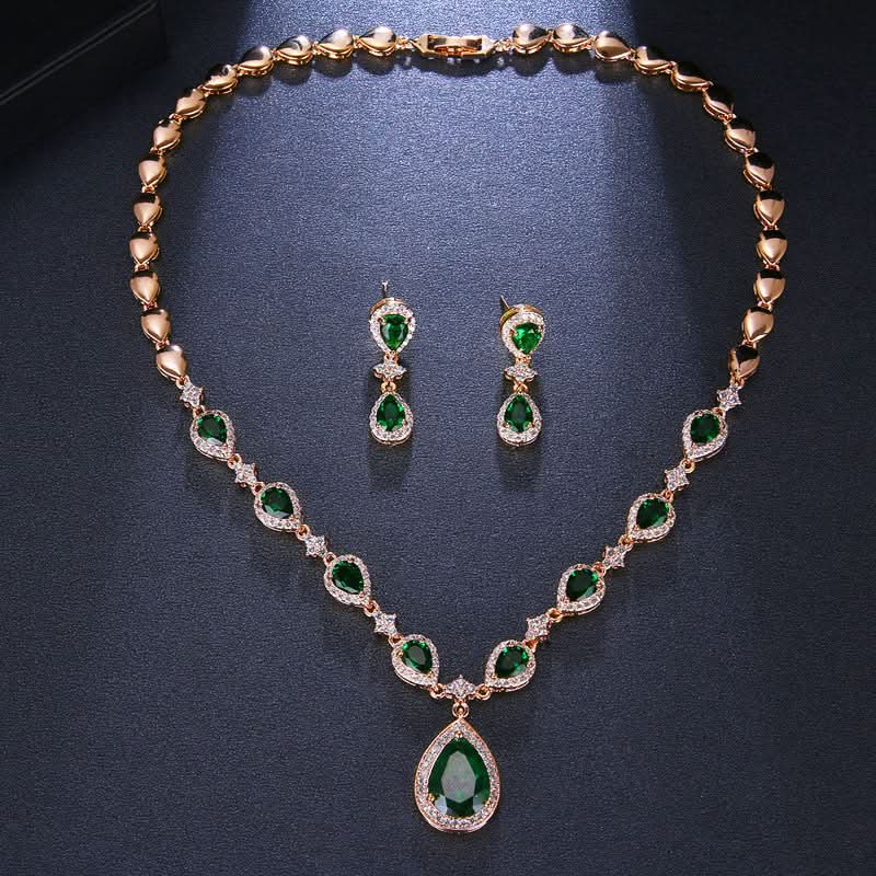 Luxurious Emerald Green Jewelry Set - ShopLorca