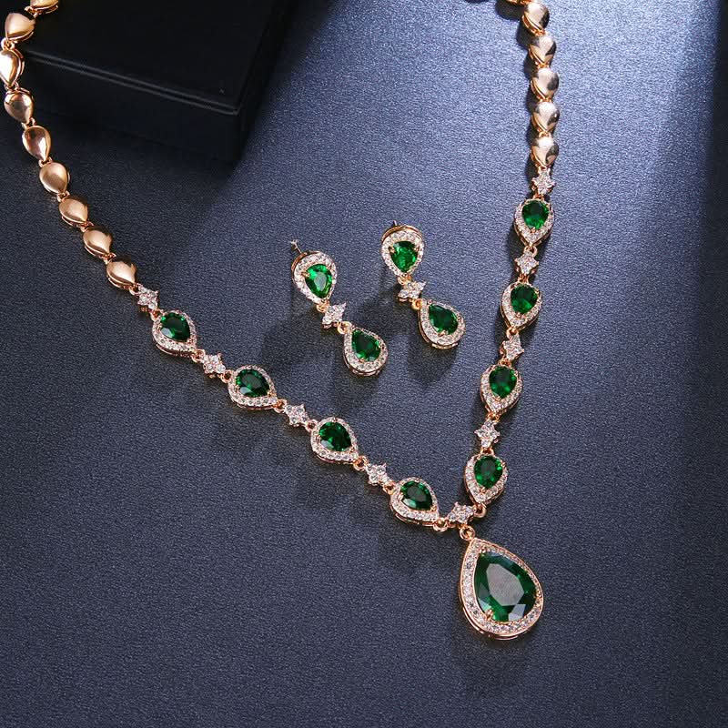 Luxurious Emerald Green Jewelry Set - ShopLorca