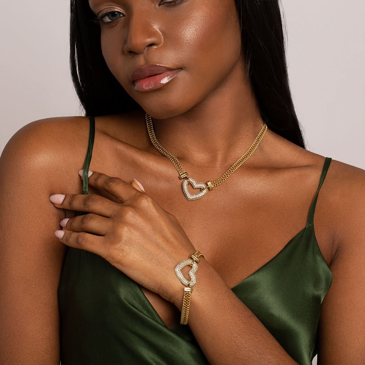 Paris Heart Pendant Jewelry Set - ShopLorca