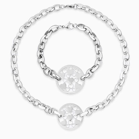 Classic Hearts In Circle Jewelry Set - ShopLorca