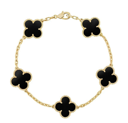 Clover Bracelet - Black (gold) - ShopLorca