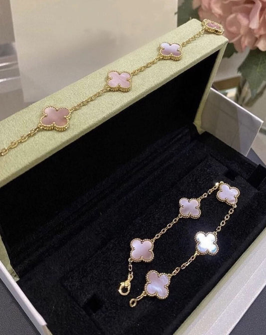 Clover Bracelet - Pink Flower - ShopLorca