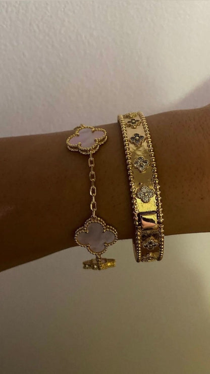 Clover Bracelet - Pink Flower - ShopLorca
