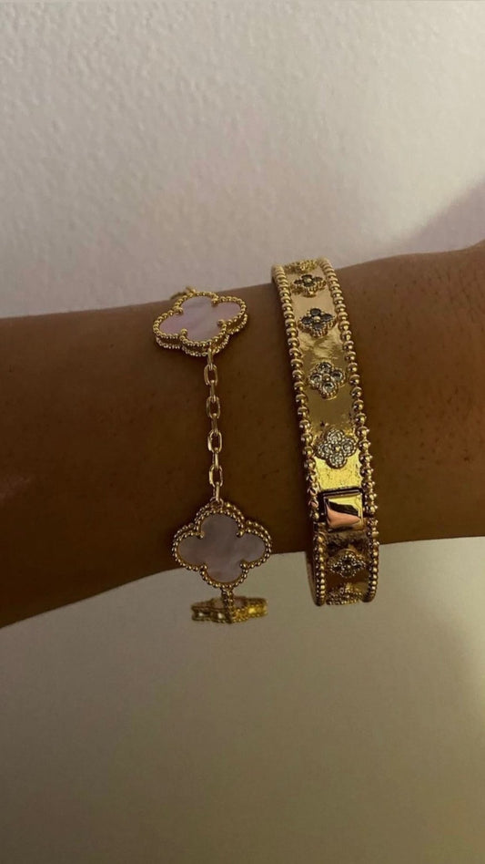 Clover Bracelet - Pink Flower - ShopLorca