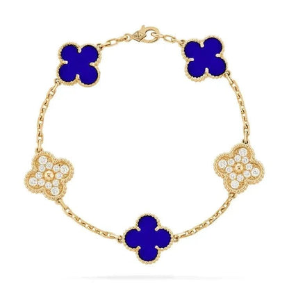 Clover Bracelet - Royal Blue & Gold - ShopLorca