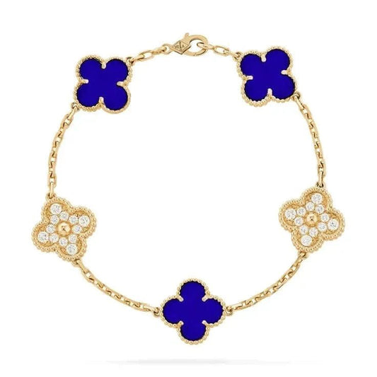 Clover Bracelet - Royal Blue & Gold - ShopLorca