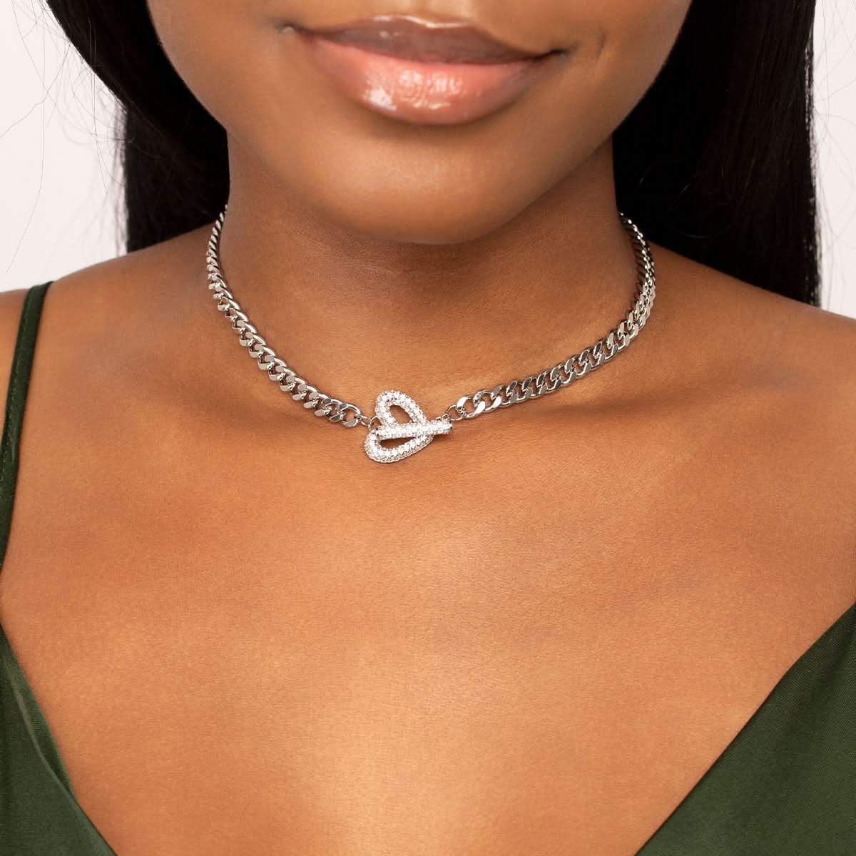 Dazzling Heart Toggle Clasp Jewelry Set - ShopLorca