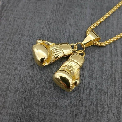 Golden Boxing Gloves Necklace - ShopLorca