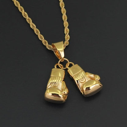 Golden Boxing Gloves Necklace - ShopLorca