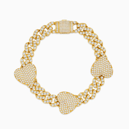 Grandeur Cuban Hearts Bracelet - ShopLorca