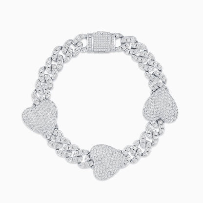 Grandeur Cuban Hearts Bracelet - ShopLorca
