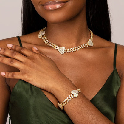 Grandeur Cuban Hearts Jewelry Set - ShopLorca