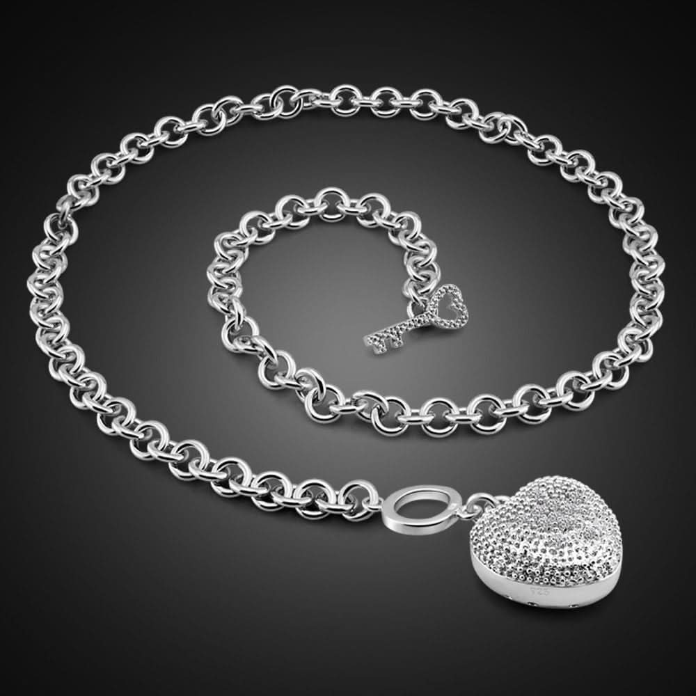 Heart Toggle Key Clasp Jewelry Set - ShopLorca