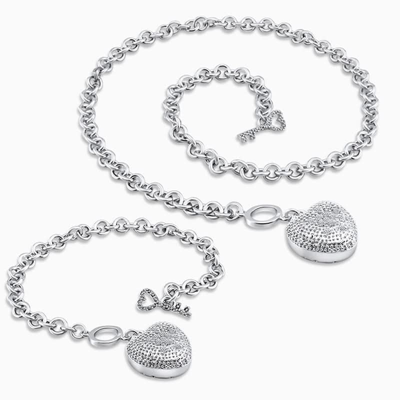 Heart Toggle Key Clasp Jewelry Set - ShopLorca
