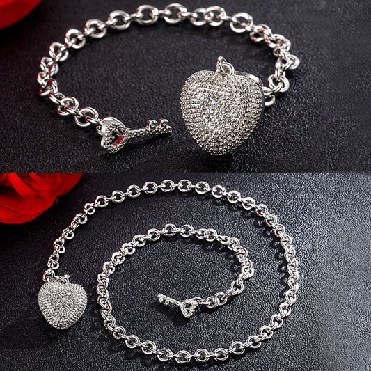 Heart Toggle Key Clasp Jewelry Set - ShopLorca