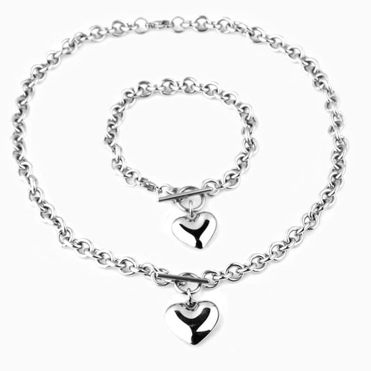Lustrous Heart Jewelry Set - ShopLorca