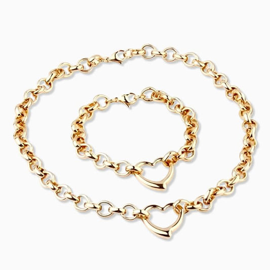 Lustrous Open Heart Jewelry Set - ShopLorca