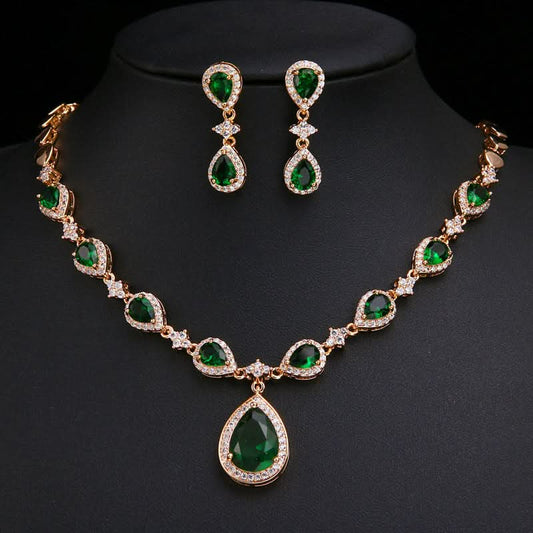 Luxurious Emerald Green Jewelry Set - ShopLorca