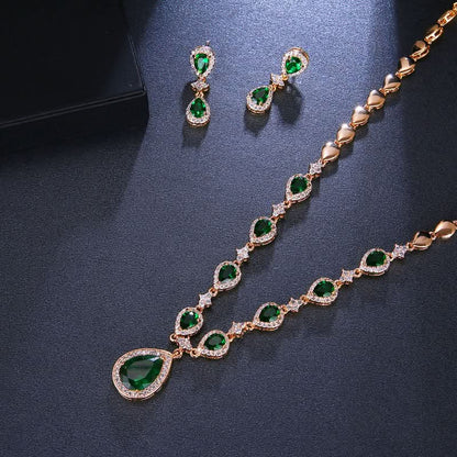 Luxurious Emerald Green Jewelry Set - ShopLorca