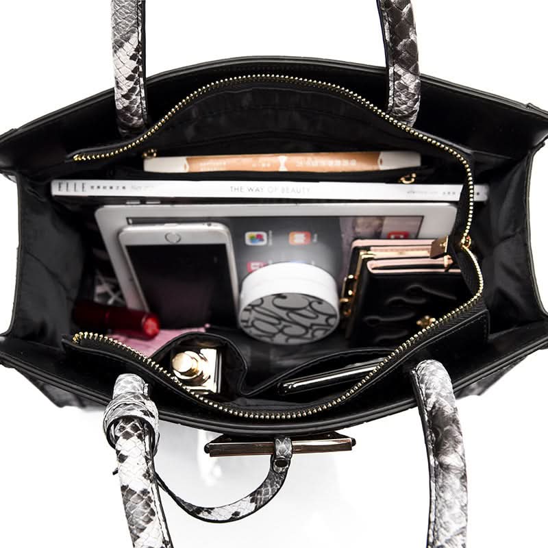 Martina Snake Skin Texture Tote Bag - ShopLorca