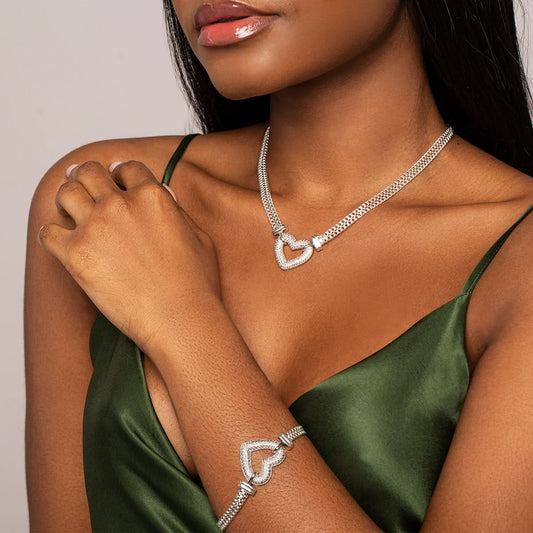 Paris Heart Pendant Jewelry Set - ShopLorca