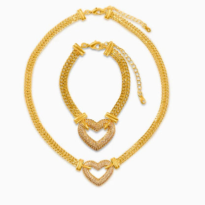 Paris Heart Pendant Jewelry Set - ShopLorca