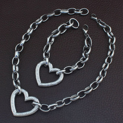 Ronda Heart Pendant Jewelry Set - ShopLorca