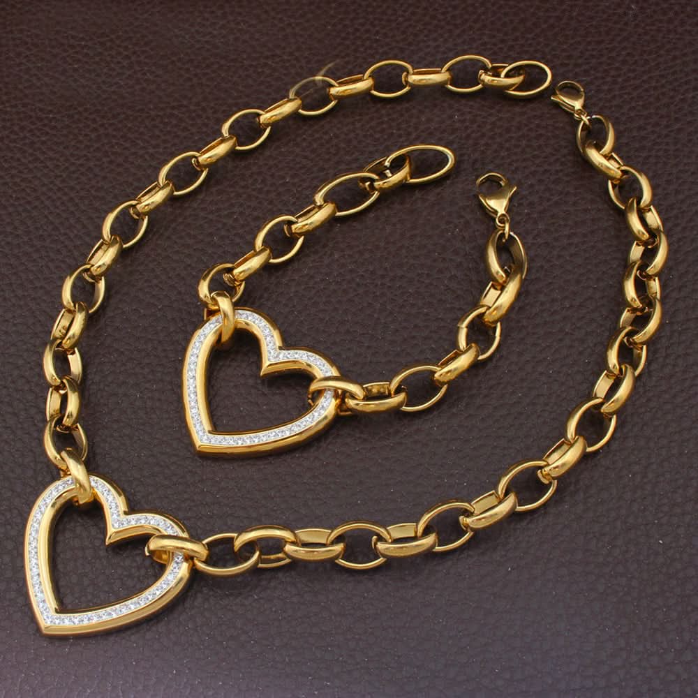 Ronda Heart Pendant Jewelry Set - ShopLorca