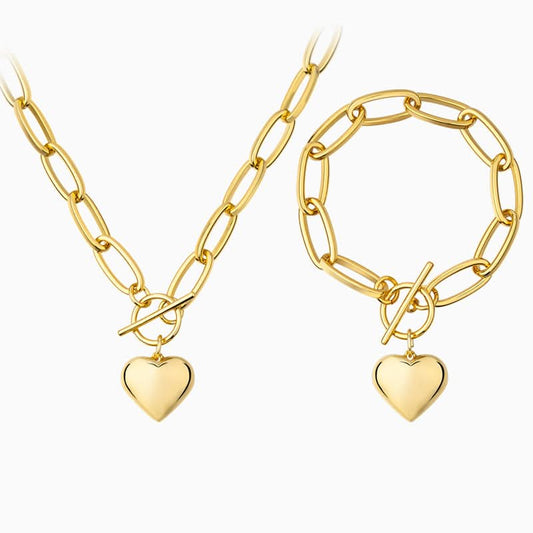 Saint Heart Pendant Jewelry Set - ShopLorca