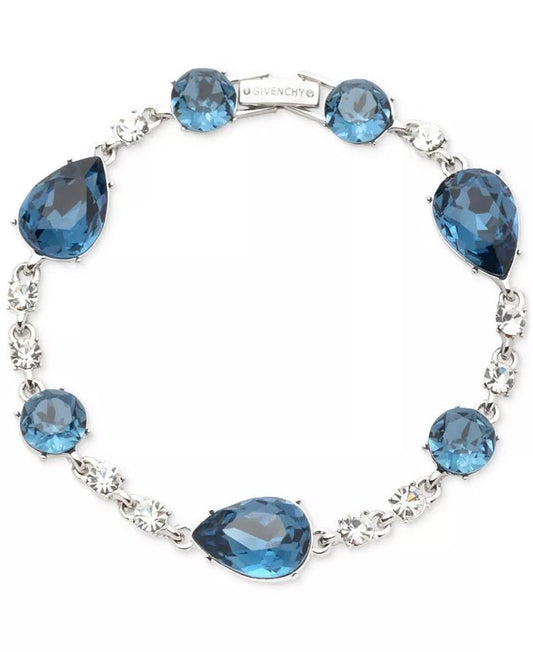 Silver - Tone Mixed Crystal Flex Bracelet - ShopLorca