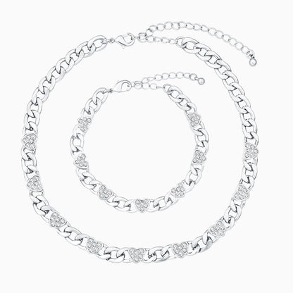 Vienna Paved Hearts Jewelry Set - ShopLorca