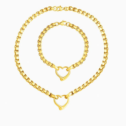 Vintage Heart Pendant Jewelry Set - ShopLorca